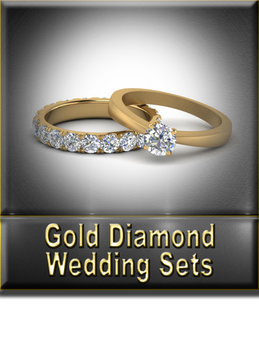 Gold Diamond Wedding Sets Button