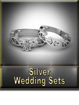 Silver Wedding Sets Button