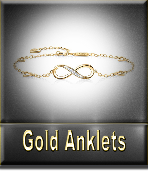 Women's Gold Anklets Button