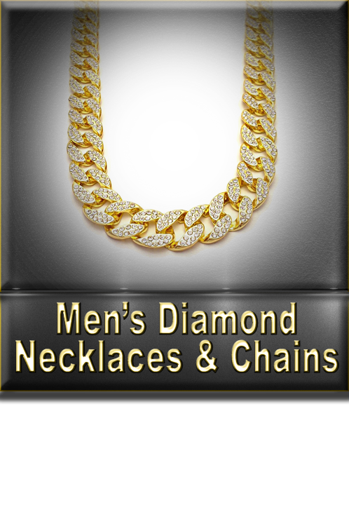 Men's Diamond Necklaces & Chains Button
