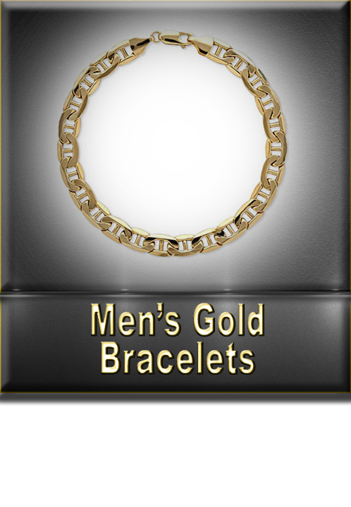 Men's Gold Bracelets Button