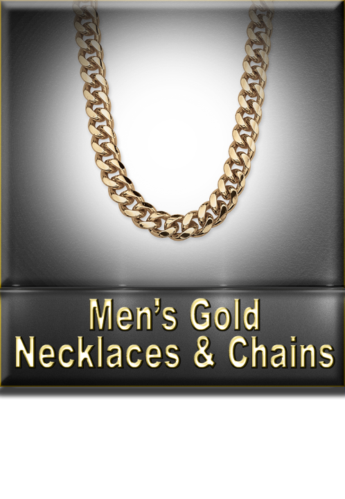 Men's Gold Necklaces & Chains Button