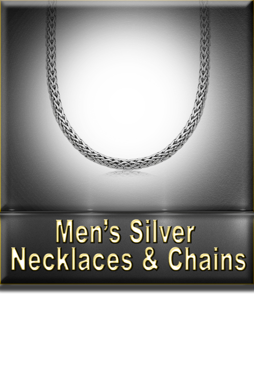 Men's Silver Necklaces & Chains Button