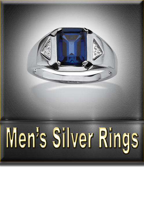 Men's Silver Rings Button