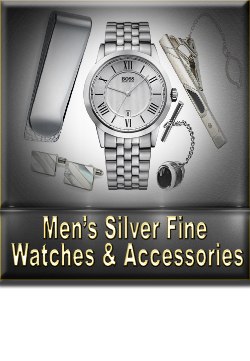 Men's Silver Fine Watches & Accessories Button