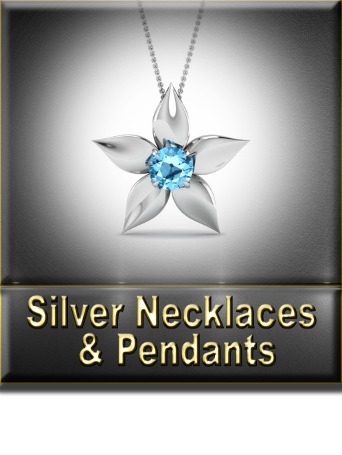 Women's Silver Necklaces & Pendants Button