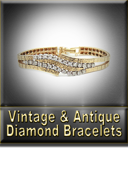 Women's Vintage & Antique Diamond Bracelets Button