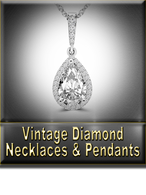 Women's Vintage & Antique Diamond Necklaces & Pendants Button