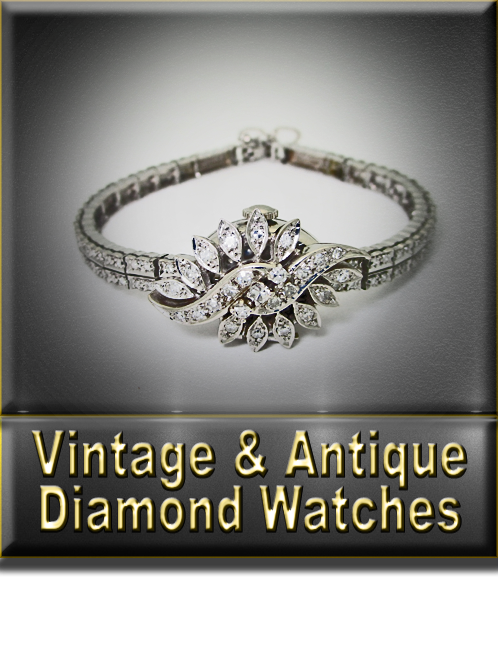 Women's Vintage & Antique Diamond Watches  Button