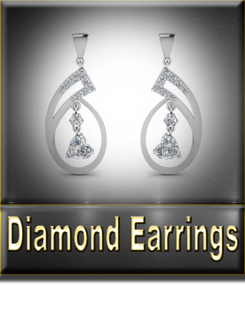 Women's Diamond Earrings Button