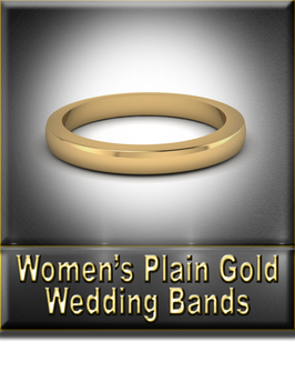 Women's Plain Gold Wedding Bands Button
