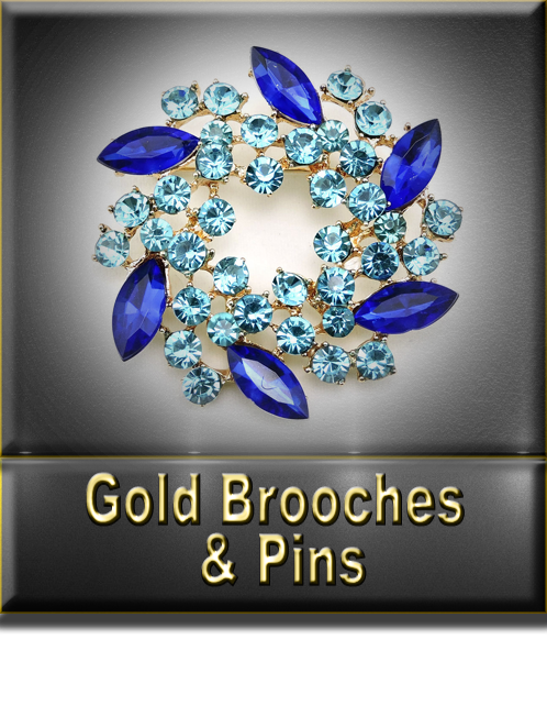 Women's Gold Brooches & Pins Button