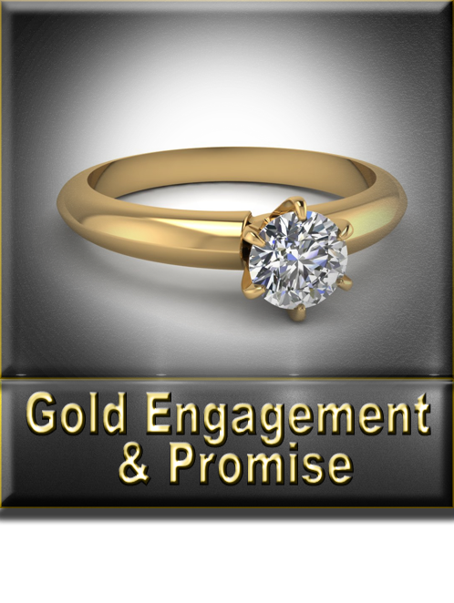 Women's Gold Engagement & Promise Ring Button