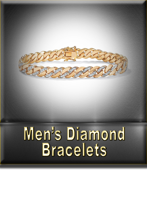 Men's Diamond Bracelets Button