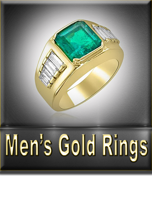 Men's Gold Rings Button