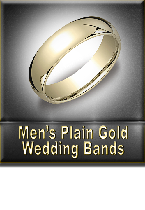 Men's Plain Gold Wedding Bands Button