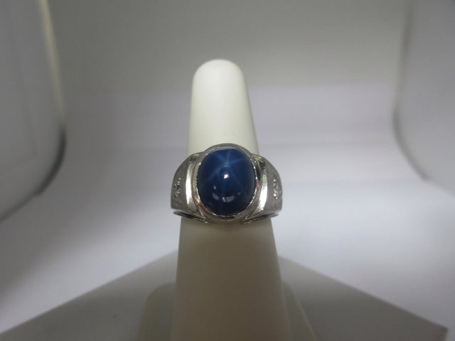 White Gold Blue Star Sapphire, Blue Star Sapphire Ring, 55% OFF