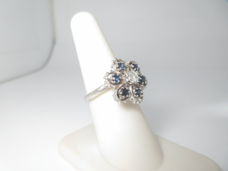 Vintage Floral Diamond Ring 14K Gold