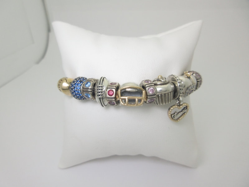 Pandora 14k Bracelet With Retired 14k Charms, Spacers 