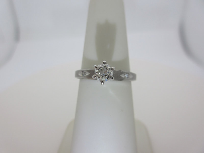 Jessica - 14k White Gold 1 Carat Round Straight Natural Diamond Engagement  Ring @ $3150