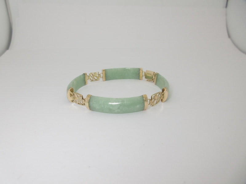 Heavy 14K Gold Two Row Multi Color Jade Bracelet – Boylerpf
