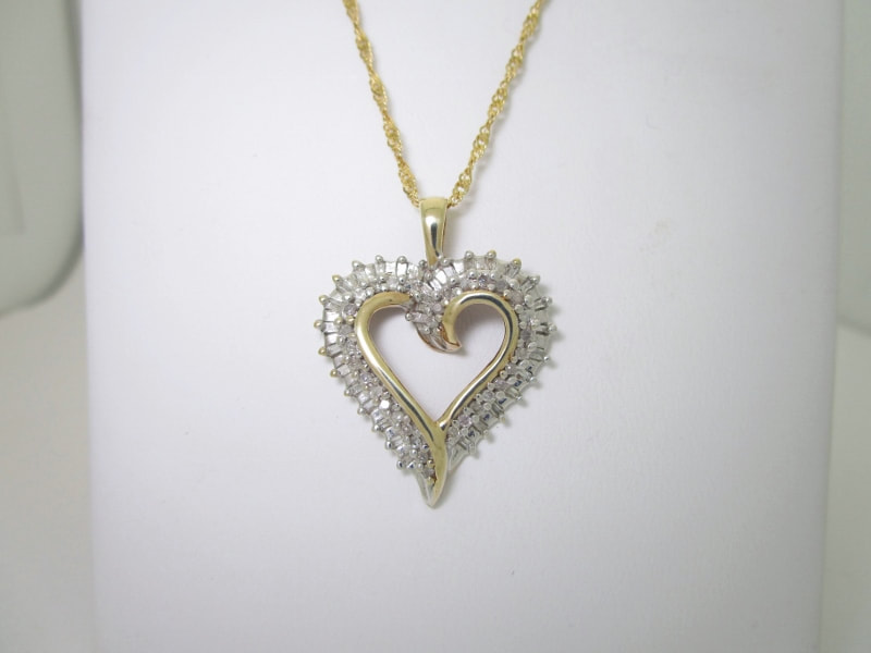 womens diamond heart necklace, diamond necklace, diamond necklace ...
