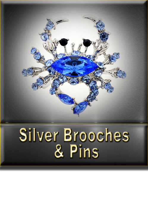 Women's Silver Brooches & Pins Button