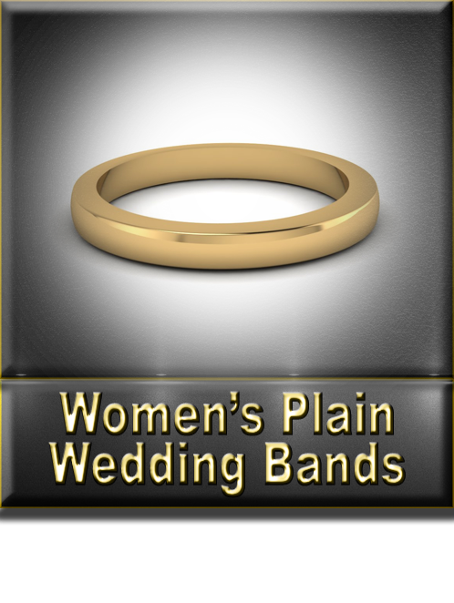 Women's Plain Wedding Bands Button